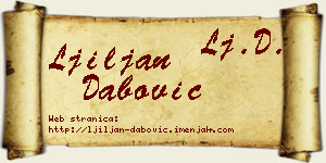 Ljiljan Dabović vizit kartica